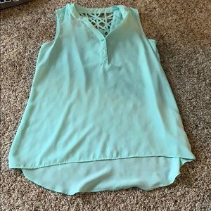 Blue tanktop blouse